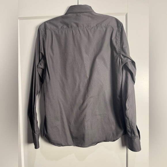 UNTUCKit Solid Charcoal Grey Cotton button up Shirt slim fit cotton - Picture 3 of 7